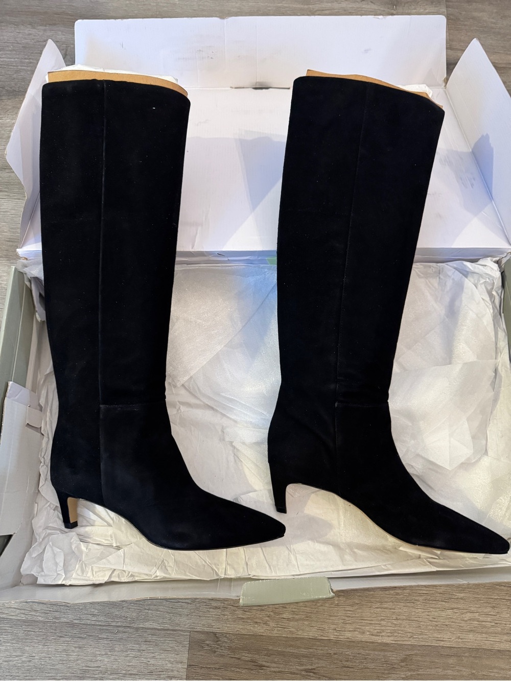 Everlane Studio Knee-High Boots in Black Suede - Picture 5 of 8